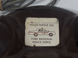 Vintage York Regional Police NT Northern Telecom Brown Pancake Style Rotary Telephone