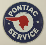 GM Pontiac Authorized Service 11 3/4" Round Tin Metal Sign