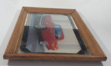 Vintage Stamford Art 1957 Chevrolet Corvette Hard Top Red 13 1/4" x 18 Wood Framed Mirror Picture