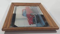 Vintage Stamford Art 1957 Chevrolet Corvette Hard Top Red 13 1/4" x 18 Wood Framed Mirror Picture