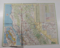 Vintage 1967 Texaco California Road Map 17 1/2" x 22 1/2"