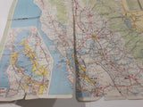 Vintage 1967 Texaco California Road Map 17 1/2" x 22 1/2"