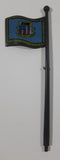Vintage 1983 G.I. Joe Headquarters Canada Flag Pole 5 1/2" Tall Grey Plastic Toy Accessory