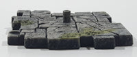 Mossy Cracked Grey Brick Plastic 1 1/4" x 1 1/4" Toy Action Figure Base