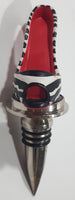 Black and White Zebra Print Pink Inside Resin High Heel  Shoe Shaped Wine Bottle Stopper