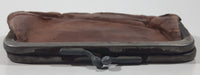 Vintage Brown Leather Coin Change Purse with Snap Clasp