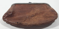 Vintage Brown Leather Coin Change Purse with Snap Clasp