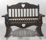 Beautiful Rocking Chair Style 9 1/2" Wide Wooden Doll Bench with Cut Out Hearts and Slatted Seat