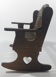 Beautiful Rocking Chair Style 9 1/2" Wide Wooden Doll Bench with Cut Out Hearts and Slatted Seat