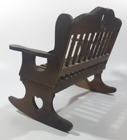 Beautiful Rocking Chair Style 9 1/2" Wide Wooden Doll Bench with Cut Out Hearts and Slatted Seat