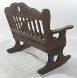 Beautiful Rocking Chair Style 9 1/2" Wide Wooden Doll Bench with Cut Out Hearts and Slatted Seat