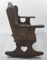 Beautiful Rocking Chair Style 9 1/2" Wide Wooden Doll Bench with Cut Out Hearts and Slatted Seat