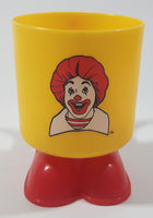 Vintage 1985 McDonald's Ronald McDonald Footed Yellow and Red Plastic Cup Mug with Feet