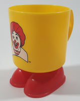 Vintage 1985 McDonald's Ronald McDonald Footed Yellow and Red Plastic Cup Mug with Feet