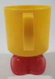 Vintage 1985 McDonald's Ronald McDonald Footed Yellow and Red Plastic Cup Mug with Feet