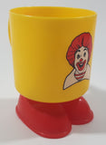 Vintage 1985 McDonald's Ronald McDonald Footed Yellow and Red Plastic Cup Mug with Feet