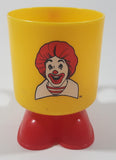 Vintage 1985 McDonald's Ronald McDonald Footed Yellow and Red Plastic Cup Mug with Feet