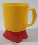 Vintage 1985 McDonald's Ronald McDonald Footed Yellow and Red Plastic Cup Mug with Feet