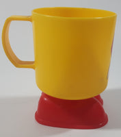 Vintage 1985 McDonald's Ronald McDonald Footed Yellow and Red Plastic Cup Mug with Feet