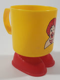 Vintage 1985 McDonald's Ronald McDonald Footed Yellow and Red Plastic Cup Mug with Feet