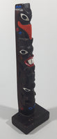 Vintage Alaska Hand Painted Aboriginal Art 8 3/4" Resin Carved Wood Look Totem Pole