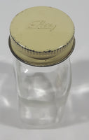 Antique Lilly 3 1/4" Tall Glass Apothecary Bottle with Metal Lid