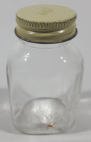 Antique Lilly 3 1/4" Tall Glass Apothecary Bottle with Metal Lid