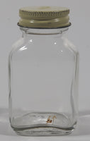 Antique Lilly 3 1/4" Tall Glass Apothecary Bottle with Metal Lid