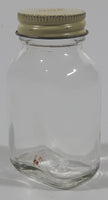 Antique Lilly 3 1/4" Tall Glass Apothecary Bottle with Metal Lid