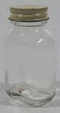 Antique Lilly 3 1/4" Tall Glass Apothecary Bottle with Metal Lid