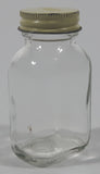 Antique Lilly 3 1/4" Tall Glass Apothecary Bottle with Metal Lid