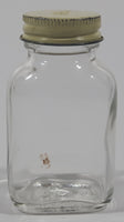 Antique Lilly 3 1/4" Tall Glass Apothecary Bottle with Metal Lid