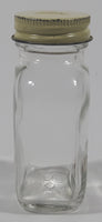 Antique Lilly 3 1/4" Tall Glass Apothecary Bottle with Metal Lid