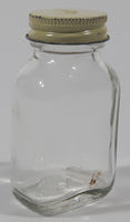 Antique Lilly 3 1/4" Tall Glass Apothecary Bottle with Metal Lid