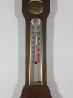 Vintage West Germany Banjo Style Wood Weather Station Barometer Hygrometer Thermometer