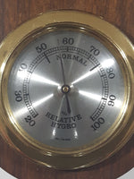 Vintage West Germany Banjo Style Wood Weather Station Barometer Hygrometer Thermometer