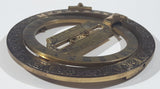 1987 Franklin Mint Universal Equinoctial Ring Sun Dial 4" Brass Metal