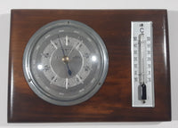 Vintage MOCO. Barometer Thermometer 5 1/4" x 7 1/2" Lacquered Wood Weather Station