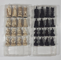 Hawaiian Monarchy Collectors Edition Kamehameha I King of Hawaii Queen Tiki Warriors and Gods Carved Resin Chess Set (32 Pieces) White Queen Missing Hand