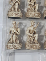 Hawaiian Monarchy Collectors Edition Kamehameha I King of Hawaii Queen Tiki Warriors and Gods Carved Resin Chess Set (32 Pieces) White Queen Missing Hand