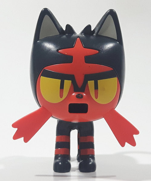 2017 McDonald's Pokemon Sun and Moon Litten Black Cat 3 1/4" Long Plastic Toy Figure