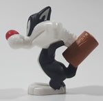 2020 McDonald's Looney Tunes Sylvester The Cat with Wood Mallet Sledgehammer 2 3/4" Tall Plastic Toy Figure