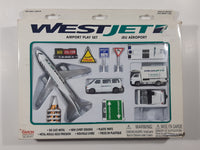 Daron RealToy No. RT7371 WestJet Airport Play Set Die Cast Toy Car Vehicles Airplane and Signage with Box Missing One Car