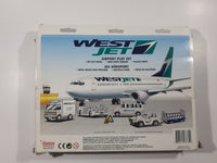 Daron RealToy No. RT7371 WestJet Airport Play Set Die Cast Toy Car Vehicles Airplane and Signage with Box Missing One Car