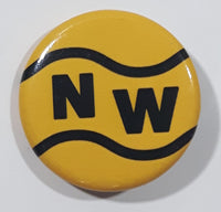 N W Yellow and Black 1 1/4" Round Button Pin