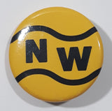 N W Yellow and Black 1 1/4" Round Button Pin