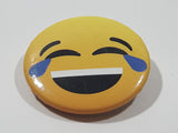 Crying with Laughter Emoji Smiley Face 1 1/8" Round Button Pin