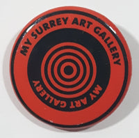 My Surrey Art Gallery My Art Gallery Dark Orange and Black 1 1/4" Round Button Pin