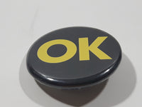 OK Yellow and Black 1 1/8" Round Button Pin