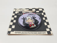 1994 Carlton Cards It's A Button Man! Thppft! Opus n' Bill Opus Penguin 1 3/4" Round Button Pin On Card